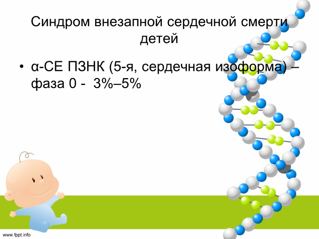 Синдром внезапной сердечной смерти детей α-CЕ ПЗНК (5-я, сердечная изоформа) – фаза 0 -